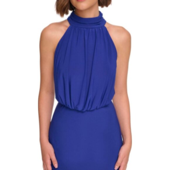 Jessica Howard Women's Sleeveless Crepe Midi Mock Neck Dress - Picture 3 of 7